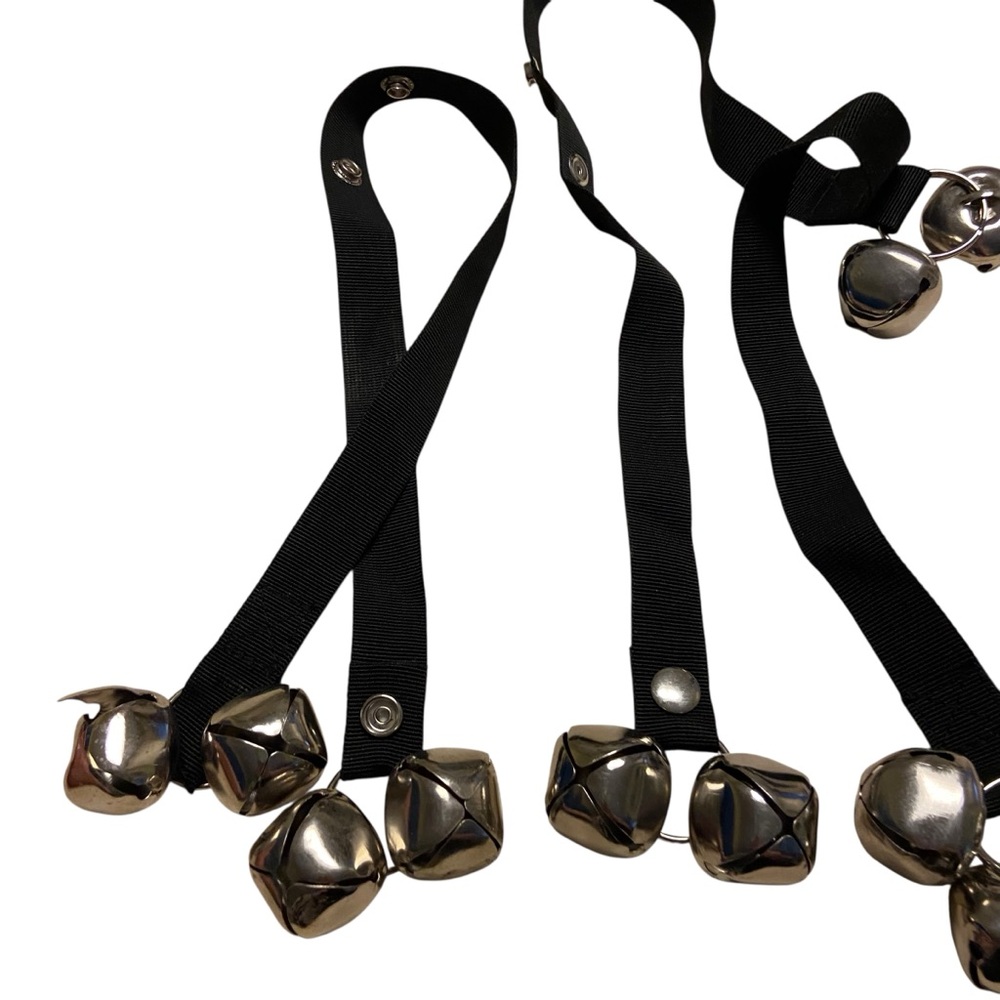 Christmas Santa Sleigh Bells Door Jingle Bells Black Nylon Adjustable